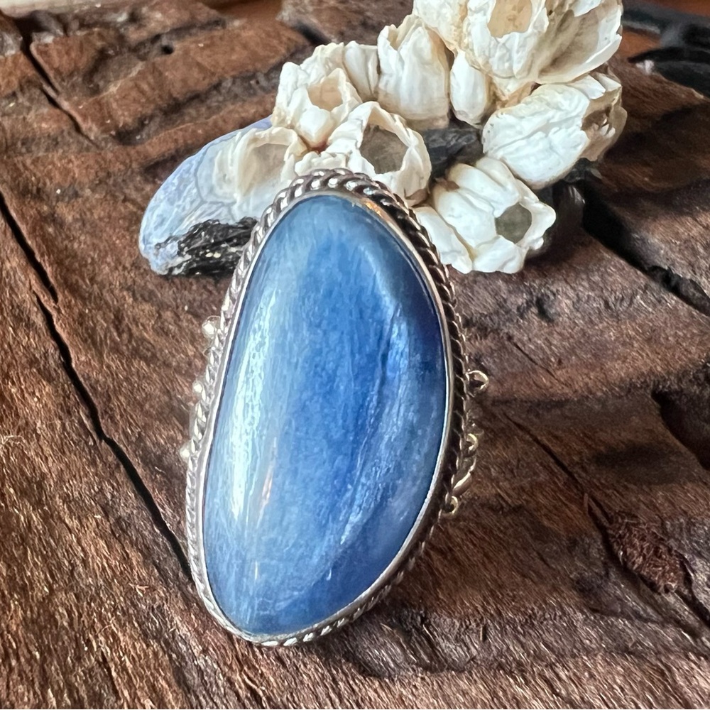 NWT Bali Sterling Ring Kyanite Ring Blue Denim Silver 925 Stone Gem 6.5